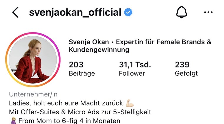 Instagram-Profil mit 31.100 Followern